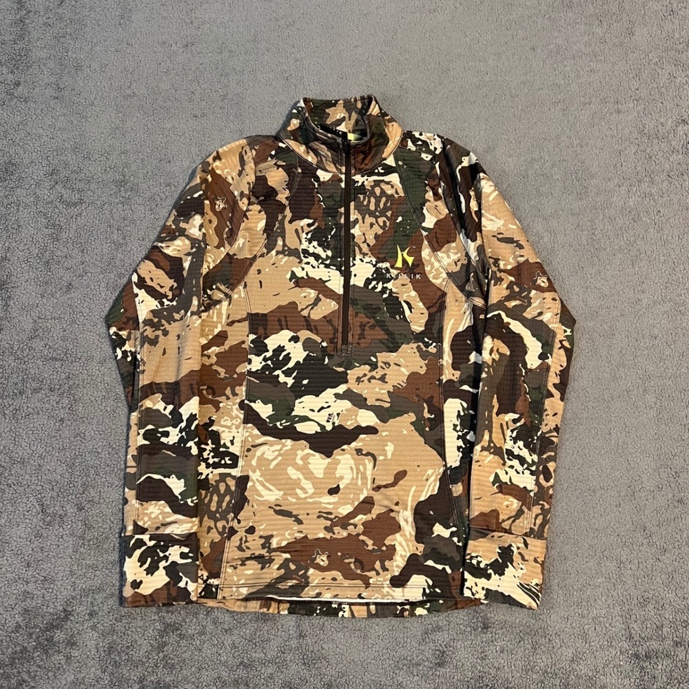 Killik Womens 1/2 Zip Pullover Veil Camo K2 Grid Fleece Hunting Top Size Small